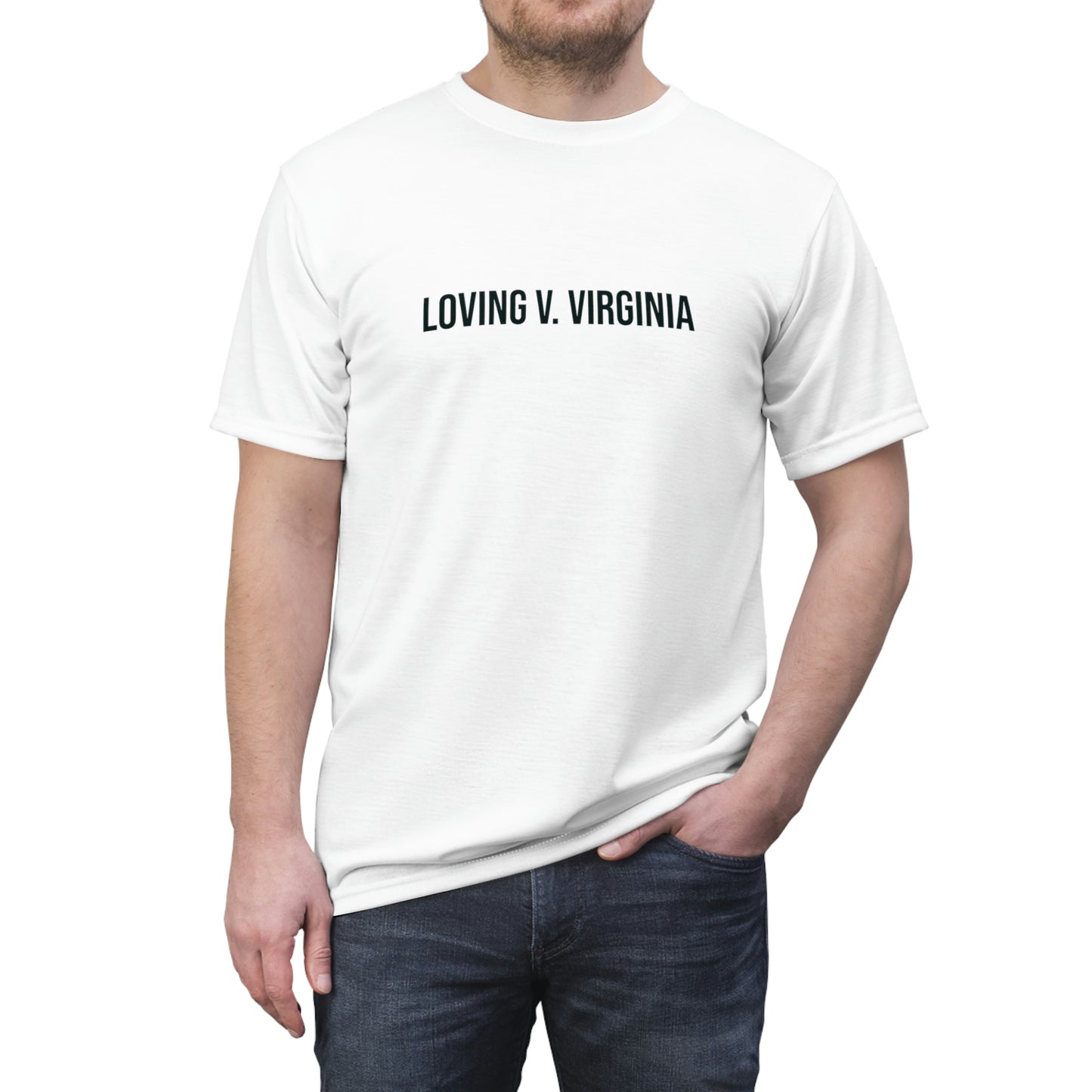 Loving v. Virginia Unisex Cut & Sew Tee (AOP) (White)