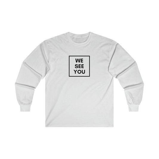 B.T.C We See You Ultra Cotton Long Sleeve Tee (White)